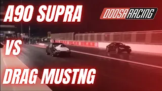 2020 Supra vs Mustang Drag car fox body | 1/4 mile 10.5 index