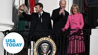 Watch: President Biden greets French President Macron