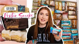 Ich teste (fast) ALLE MyProtein Snacks 😋 (über 40 Snacks) 😱