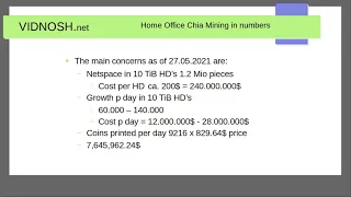 Chia coin mining. Let us talk numbers.