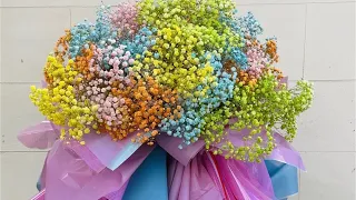 DIY RAINBOW CLOUD | baby’s breath/ gyp/gypsophila