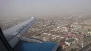 Uzbekistan Airways Airbus A320-200 UK32017 Landing Bukhara BHK 11. Sep2023