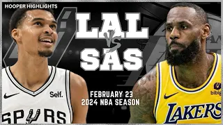 Los Angeles Lakers vs San Antonio Spurs Full Game Highlights | Feb 23 | 2024 NBA Season