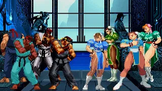 [KOF Mugen] Memorial- SF Special | Ryu Team vs Chun Li Team[ 4vs4 ]