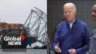 Baltimore bridge collapse: Biden says 2 shipping lanes open, full channel to open by end of May