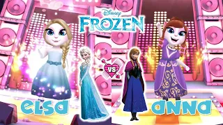 My talking angela 2 💙 Elsa Frozen 🆚 Anna Frozen 💟 Disney Frozen Cosplay🌈🎀