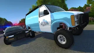 Amazing Off-Road Van Police Chases! - BeamNG Gameplay & Crashes - Cop Escape