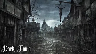 DARK TOWN | Rain Sounds, Crows, Medieval City Ambience | ASMR