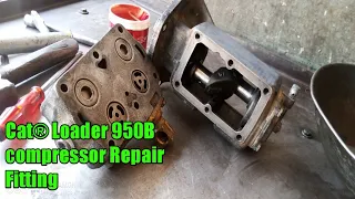 Caterpillar wheel Loader 950b Compleet compressor Repair fitting || Pakistani mechanic skills