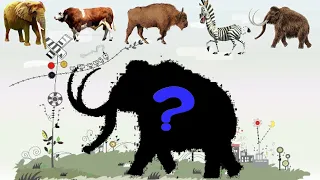 cute animals mammoth, choose the right elephant,mammoth,bull,cow or zebra