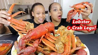 WHOLE LOBSTER + MUSSELS + CRAB LEGS SEAFOOD BOIL DRIPPING WITH SAUCE!!!