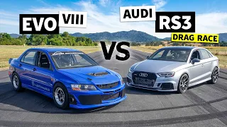 AWD Power Battle: Audi RS3 vs Mitsubishi Evo // THIS vs THAT