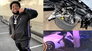 Rod Wave CAR CRASH almost ends his LIFE, Corvette C8 Destoryed