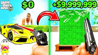 If Franklin SHOOT ANYTHING Turns To MONEY in GTA 5 | SHINCHAN and CHOP