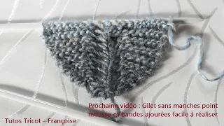 Tuto tricot : Comment tricoter un châle facile au point mousse et jetés au centre / Châle C2C
