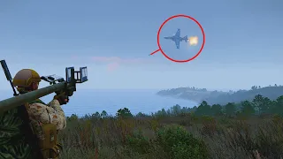 Russian Su-25 Takes a Direct-Hit From a FIM-92 Stinger Missile | ARMA 3: Milsim