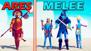 ARES TEAM vs MELEE TEAM - Totally Accurate Battle Simulator | TABS