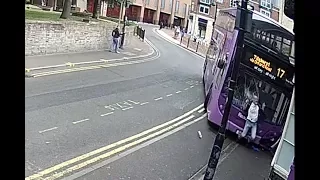 Double decker bus hits man in Reading