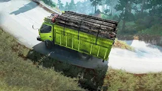 Truck Hino Muatan Naiki Tanjakan Terjal - Spintires Mudrunner Indonesia