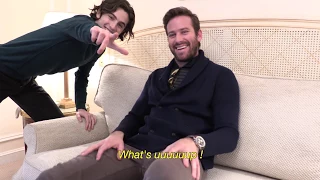 Timothée Chalamet photobombs Armie Hammer's interview - L'OFFICIEL