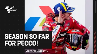 Pecco Bagnaia's season so far | #PECCOvsMARTIN