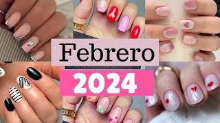 Uñas Cortas para FEBRERO 2024 tendencias/Recopilación de Diseños de Uñas con CORAZONES 2024