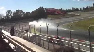 F1 2016 - Grosjean crash/brake failure in Barcelona pre-season test