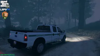 GTA V - LSPDFR 0.4.9🚔 - NPS - Park Ranger - Foggy Night in the Woods | Missing Person SOS Call - 4K