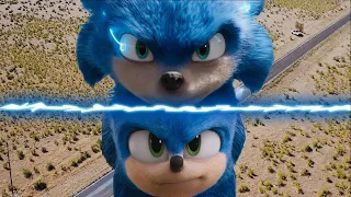 SONIC THE HEDGEHOG TRAILER SIDE BY SIDE COMPARISON NEW/OLD