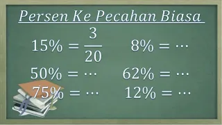 Cara mudah merobah bentuk persen menjadi pecahan biasa