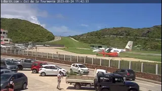 Air Antilles crash into helicopter in Saint Barths airport Aug 2023