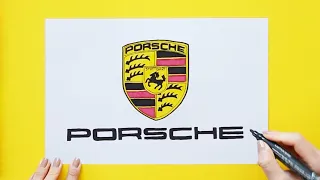 How to draw Porsche Logo