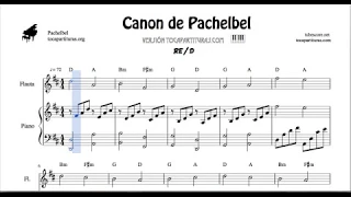 Pachelbel Canon in D Sheet Music for Flute And Piano Duet