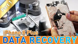 Broken iPhone 8 Plus Data Recovery, Logic Board Parts Cannibalization Demonstration Part 1