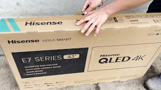 Now even in the villages they watch QLED 4K. TV Hisense 43E7HQ. UNPACKING