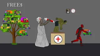 Granny Gives The Injection Needle To The Car Behind Hulk and Deadpool-Funny cartoon Animation - Dc2