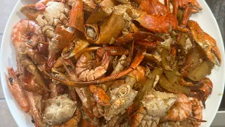 Stir fry crab and shrimp easy and simple