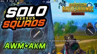 ANYTHING BUT THE M-16! SOLO vs SQUADS (AWM/AKM) - PUBG Mobile