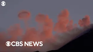 Rare pink volcanic vortex rings seen spewing from Italy's Mount Etna