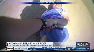 Traffic stop escalates into police officer tasing 65-year-old woman