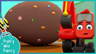 🚧🥚 The Giant Runaway Easter Egg 🐰🚜 | Digley and Dazey | Construction Truck Cartoons for Kids