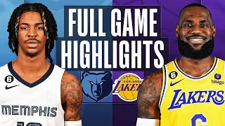 Memphis Grizzlies vs Los Angeles Lakers Full Game Highlights  Jan 20  2023 NBA Season