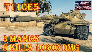 T110E5  U.S.A. 3 MARKS, 10.6K Damage, 8 Kills Airfield World of Tanks