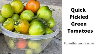 Quick Pickled Green Tomatoes #pickledtomatoes #yogihollowfarm #togetherwepreserve