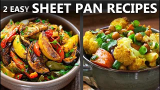 2 Easy Sheet Pan Dinner Ideas for Vegetarian and Vegan Diet | Roasted Vegetables Sides for Dinner