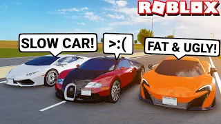 Mean Super Car Owners HATE My New Bugatti Veyron in Greenville! (Roblox)