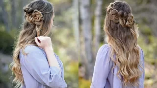 Lace Pull Thru Braid | Rosette Bun | Cute Girls Hairstyles
