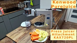 PureJuice Cold Slow Press Juicer Attachment KAX720PL for Kenwood Stand Mixer Chef maximum NUTRIENTS.