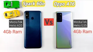 Tecno Spark 6Go / Ram 4Gb Vs Oppo A16 / Ram 4Gb | Speed Test & Comparison 2023