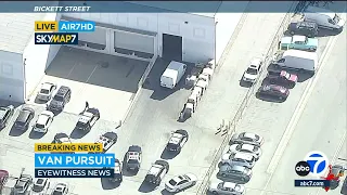 Chase suspect apprehended in Vernon after cargo van hits multiple LASD vehicles